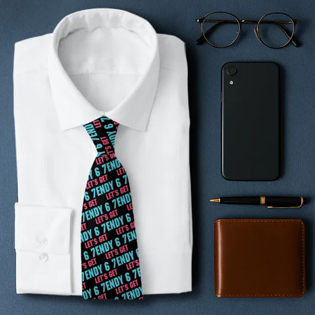 67 Funny Meme Let's get Six Seven Sendy 6 7endy Neck Tie | Zazzle