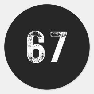 67 - Funny Meme Pullover Hoodie  Classic Round Sticker