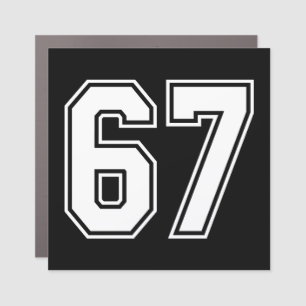 67 Funny Meme Six Seven Gen Alpha Car Magnet