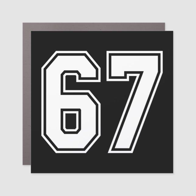 67 Funny Meme Six Seven Gen Alpha Car Magnet (Front)