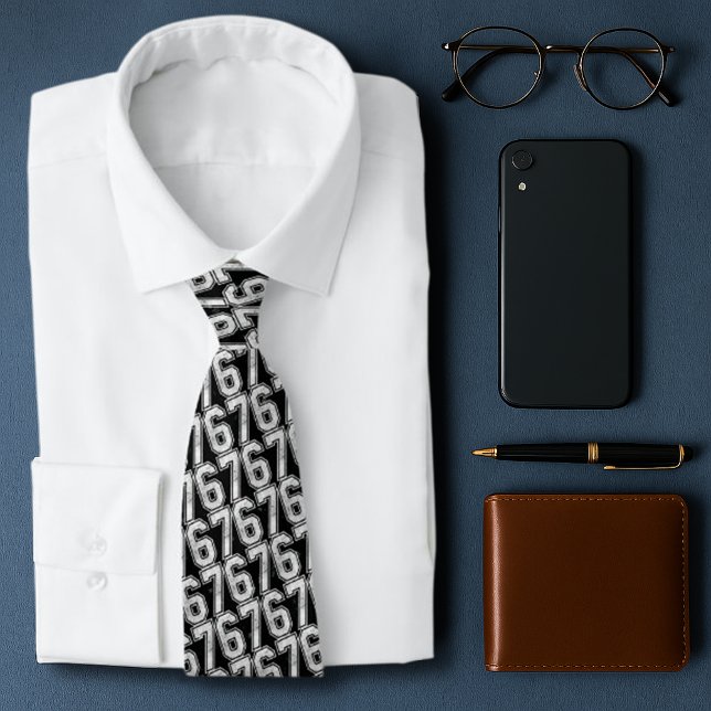 67 Funny Meme Six Seven Gen Alpha Neck Tie (Creator Uploaded)