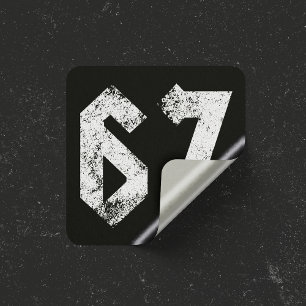 67 Funny Meme Six Seven Gen Alpha Square Sticker