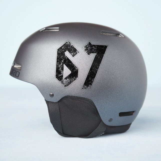 67 Funny Meme Six Seven Gen Alpha Sticker (Helmet Side)