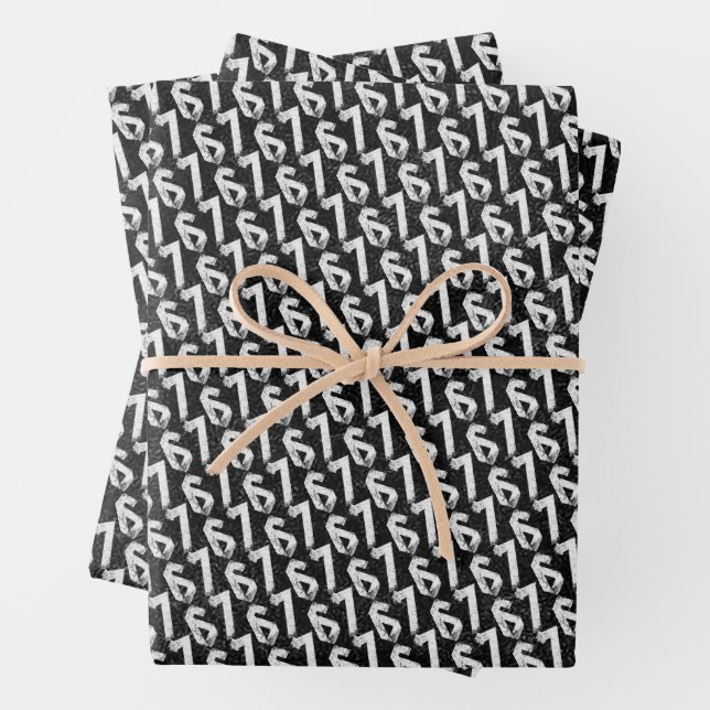 67 Funny Meme Six Seven Gen Alpha Wrapping Paper Sheets (In situ)