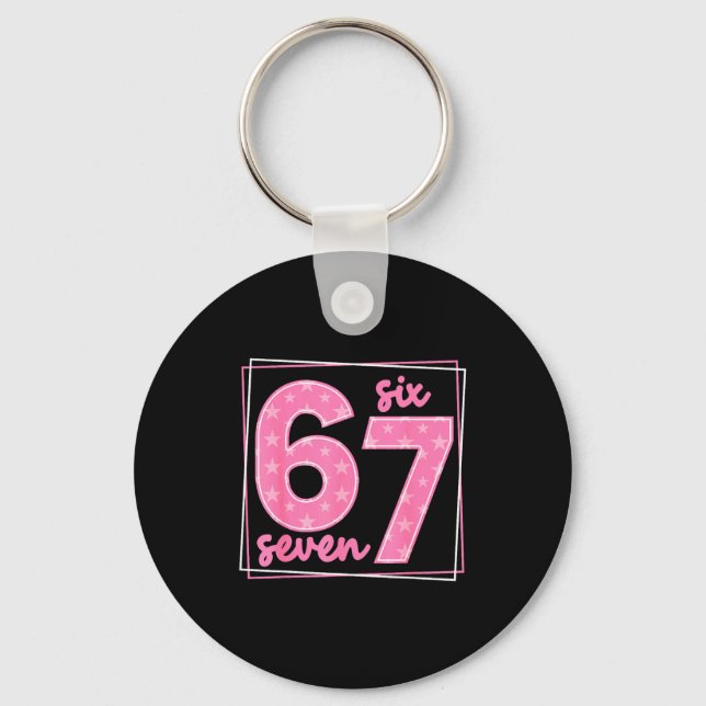 67 Funny Number 67 Birthday Meme  Keychain (Front)