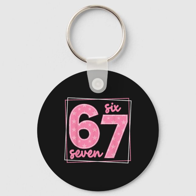 67 Funny Number 67 Birthday Meme  Keychain (Front)