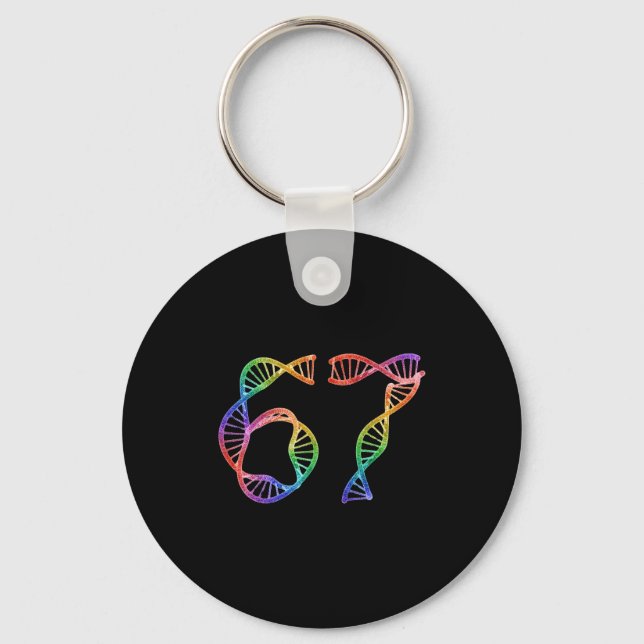67 Funny Number Meme Dna Replication Molecular Bio Keychain (Front)