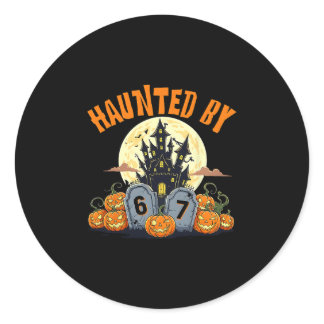 67 Funny Six Seven Gen Alpha Z Halloween 67 Haunte Classic Round Sticker
