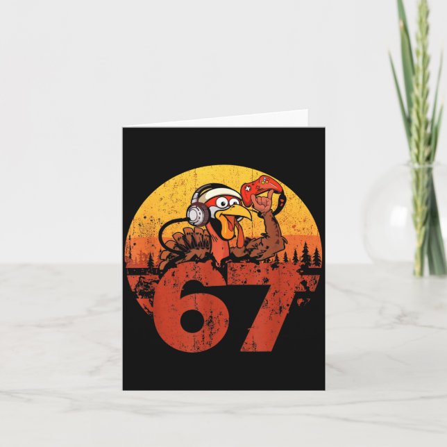 67 Funny Turkey Thanksgiving Gym Fitness Workout S Card (Front)