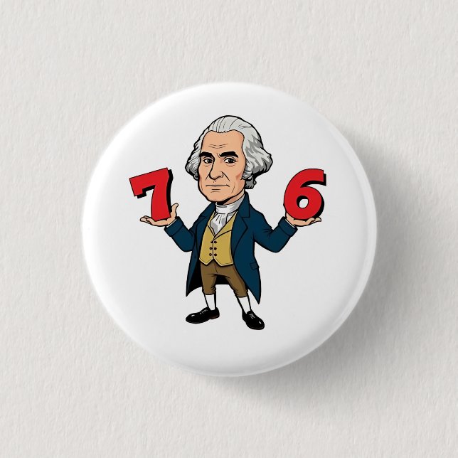 67 George Washington 7-6 Six Seven Meme 67  Button (Front)