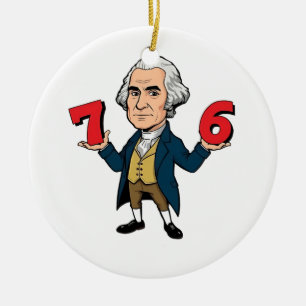 67 George Washington 7-6 Six Seven Meme 67  Ceramic Ornament