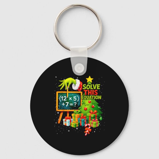 67 Green Teacher Christmas Six Seven Meme Brainrot Keychain (Front)