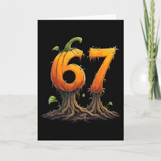 67 Halloween Brainrot Meme 6 7 Numbers Six Seven P Card (Front)