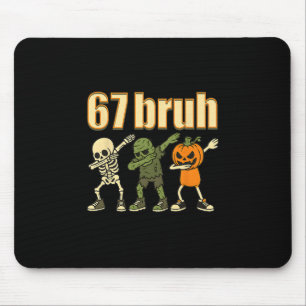 67 Halloween Bruh Funny Brainrot Meme Six Seven Bo Mouse Pad