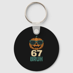 67 Halloween Bruh Pumpkin 6-7 Meme Gen Alpha Slang Keychain