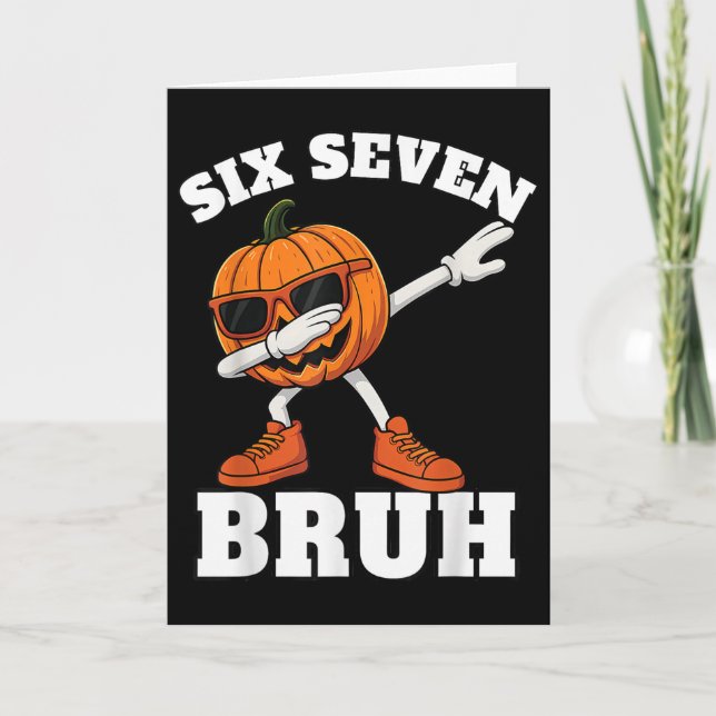 67 Halloween Funny Six Seven Bruh Meme Brainrot Pu Card (Front)