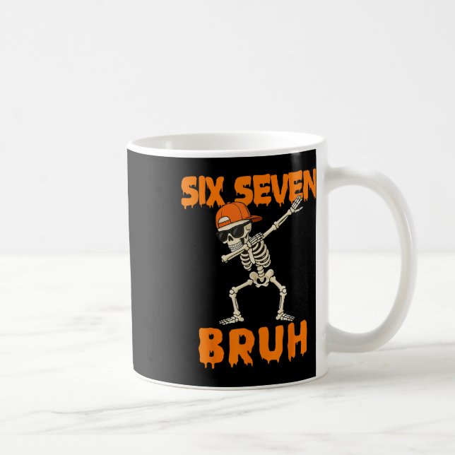 67 Halloween Funny Six Seven Meme Brainrot Pumpkin Coffee Mug (Right)