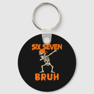67 Halloween Funny Six Seven Meme Brainrot Pumpkin Keychain