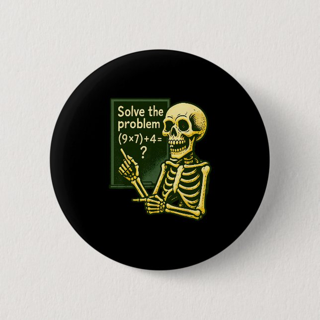 67 Halloween Math Funny Six Seven Meme Brainrot Sk Button (Front)
