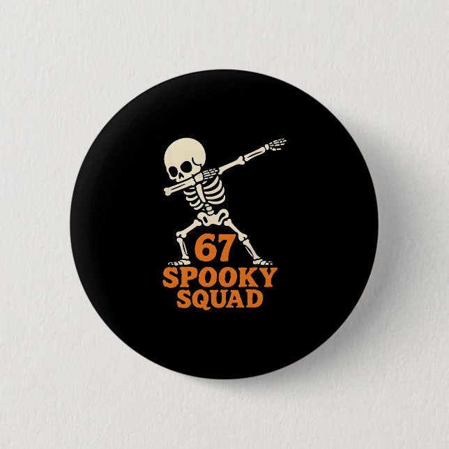 67 Halloween Meme 6 7 Numbers Six Seven Funny Kids Button (Front)