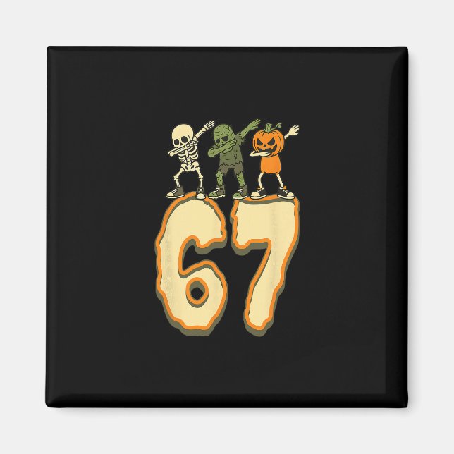 67 Halloween Meme 6 7 Numbers Six Seven Funny Kids Magnet (Front)