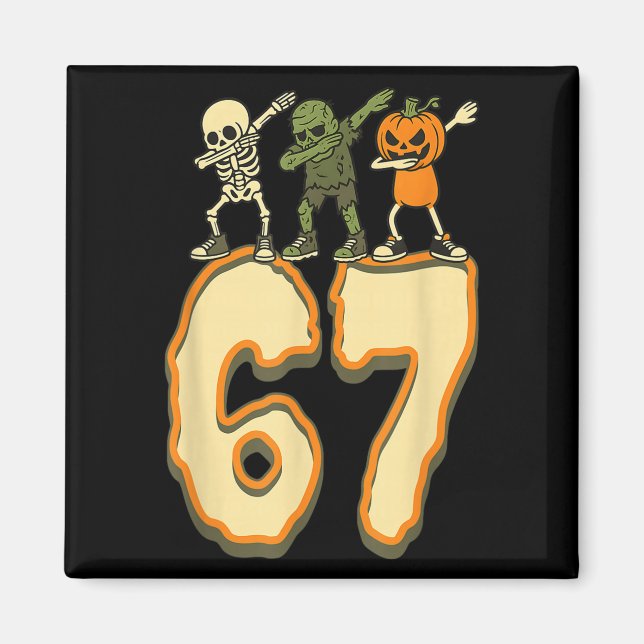 67 Halloween Meme 6 7 Numbers Six Seven Funny Kids Magnet (Front)