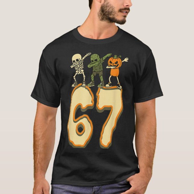 67 Halloween Meme 6 7 Numbers Six Seven Funny Kids T-Shirt (Front)