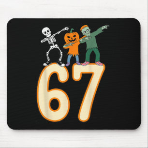 67 Halloween Meme 6 7 Numbers Six Seven Skeleton Mouse Pad