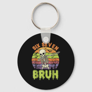 67 Halloween Meme 6 7 Skeleton Six Seven Numbers F Keychain