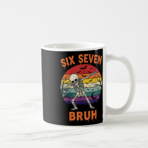 67 Halloween Meme Six Seve Skeleton Numbers Funny Coffee Mug