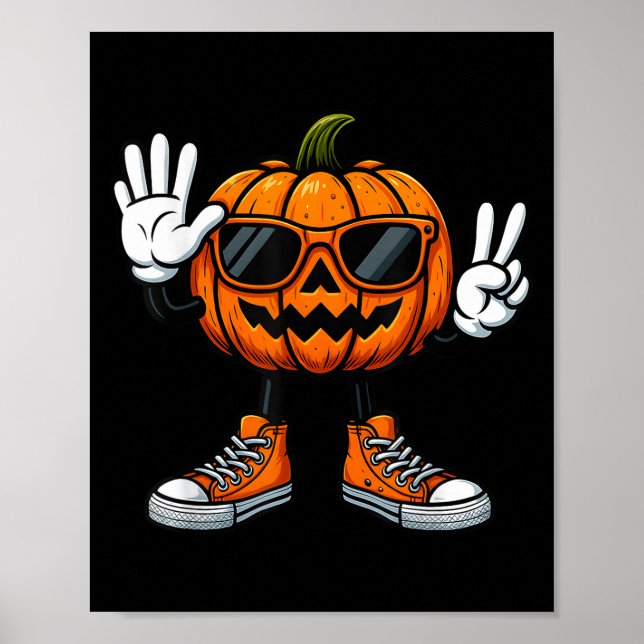 67 Halloween Pumpkin Funny Brainrot Meme Kids Six  Poster (Front)