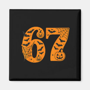 67 Halloween Six Seven Brainrot Meme Boys Kids Fun Magnet