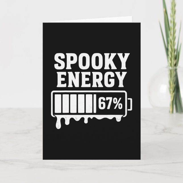 67 Halloween Spooky Energy Brainrot Meme Six Seven Card (Front)