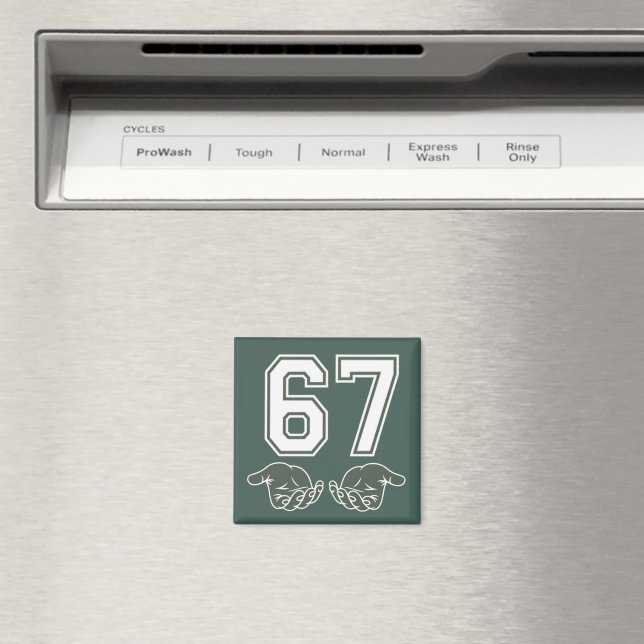 meme　グレー 67 Hand Funny Six Seven Meme Generation Alpha Magnet | Zazzle