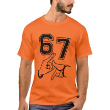67 Hand Gesture Graphic T-Shirt Urban Casual Style