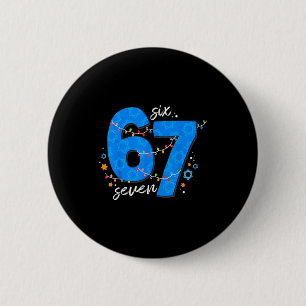 67 Hanukkah Jewish Holiday Menorah Six Seven Meme  Button
