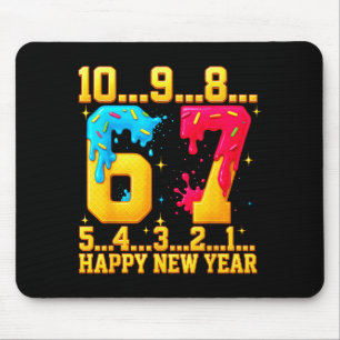 67 Happy New Year Six Seven Funny Countdown 2026 Mouse Pad