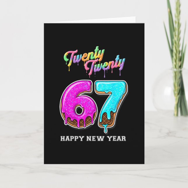 67 Happy New Year's Eve Six Seven Funny 2026 Brain Card (Front)