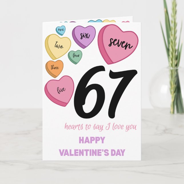 67 Hearts Valentine's Day Card (Front)