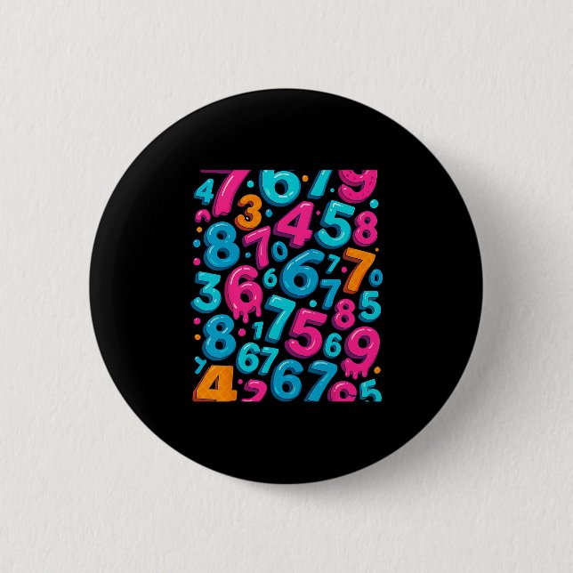 67 Hidden Meme Trending Gen Z Alpha Six Seven 6 7  Button (Front)