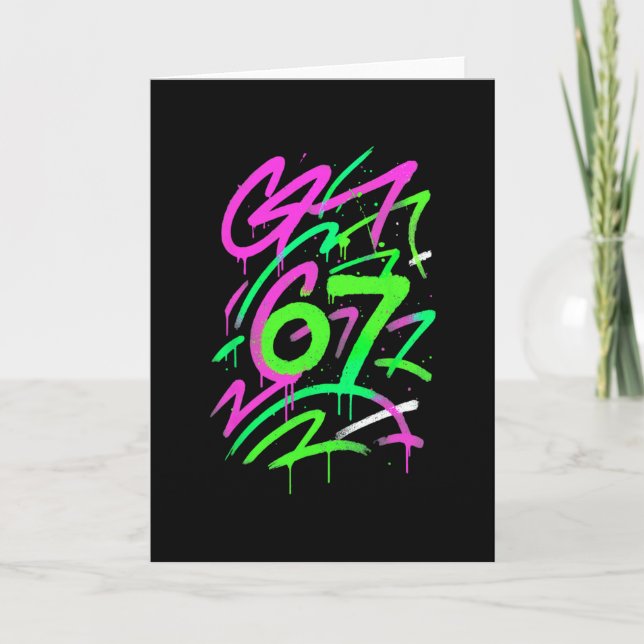 67 Hidden Meme Trending Gen Z Alpha Six Seven 6 7  Card (Front)