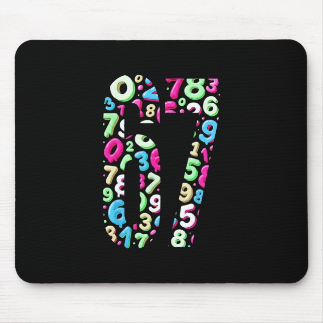 67 Hidden Meme Trending Gen Z Alpha Six Seven 6 7  Mouse Pad (Front)