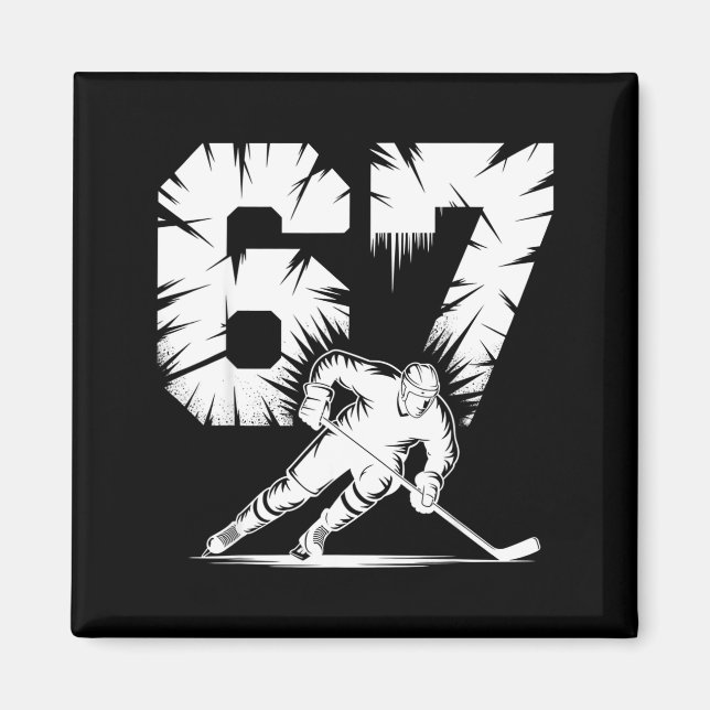 67 Hockey Cool Six Seven Gen Alpha Slang Winter St Magnet (Front)