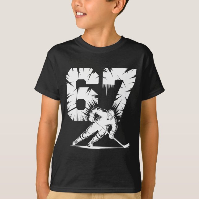 67 Hockey Cool Six Seven Gen Alpha Slang Winter St T-Shirt (Front)