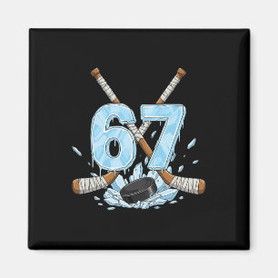 67 Hockey Drip Funny Number 67 Meme Six Seven Men Magnet
