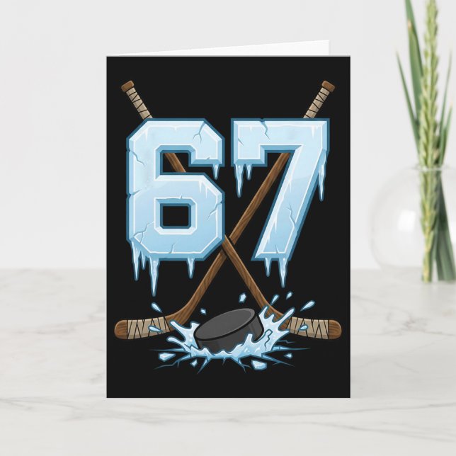 67 Hockey Drip Number Funny Meme Gen Alpha Slang S Card (Front)