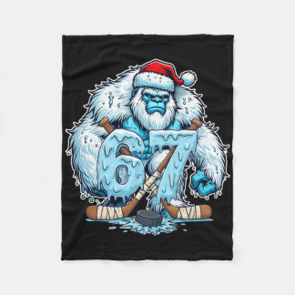67 Hockey Drip Number Funny Meme Style Boys Graphi Fleece Blanket