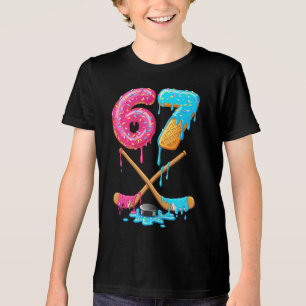 67 hockey Drip Number Funny Six Seven 6 7 Meme Tri-Blend Shirt