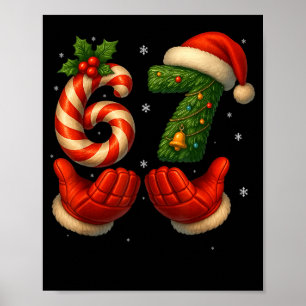 67 Hockey Hands Funny Christmas Meme Santa  Poster
