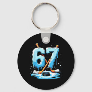 67 Hockey Ice Cream Drip Gen Alpha Slang Boys Men Keychain
